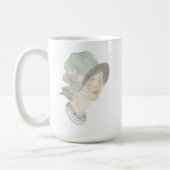 Mug Flapper Fashion Sketch - Femme avec Casquette (Gauche)