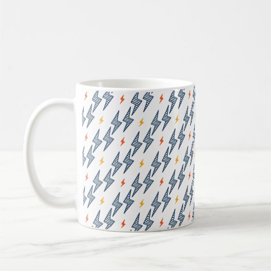 Mug Flash. Éclair Motif sans couture. Arrière-plan (Gauche)