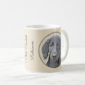 Mug Flat-Coated Retriever Painting - Original Dog Art (Devant droit)