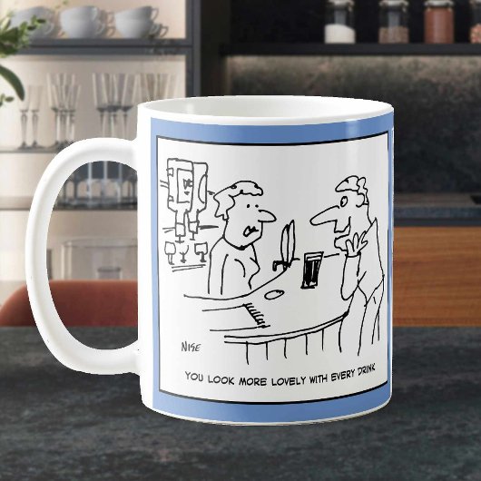 Mug Flatters clients Barmaid Ungentiment.Drôle