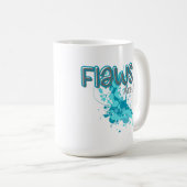 Mug Flaws Are Art – Inspirational Abstract Splash Blue (Devant droit)