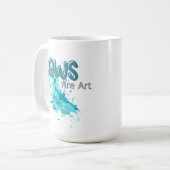 Mug Flaws Are Art – Inspirational Abstract Splash Blue (Devant gauche)