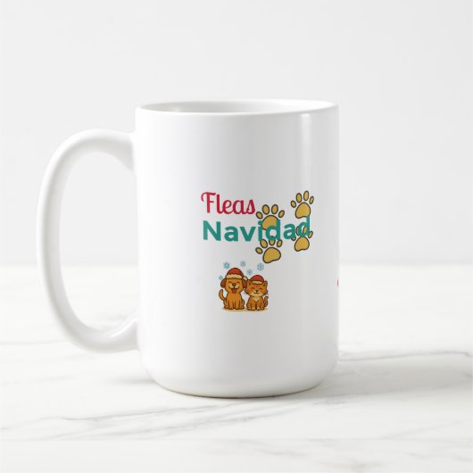 Mug Fleas Navidad Funny Pet Christmas (Gauche)