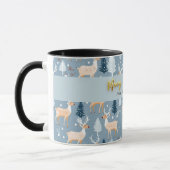 Mug Fléau de neige moderne de renne élégant Pastel Blu (Gauche)