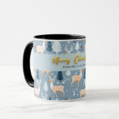 Mug Fléau de neige moderne de renne élégant Pastel Blu (Devant gauche)