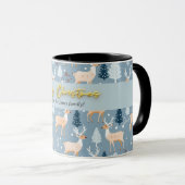 Mug Fléau de neige moderne de renne élégant Pastel Blu (Devant droit)