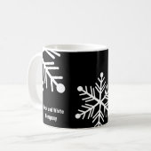 Mug Fléau de neige noir et blanc minimal (Devant gauche)
