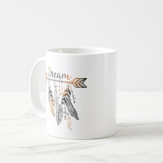 Mug Flèche Boho et rêve de plume (Devant gauche)
