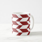 Mug Flèche Chevron Gras Deux Tons Blancs Rouge (Devant droit)