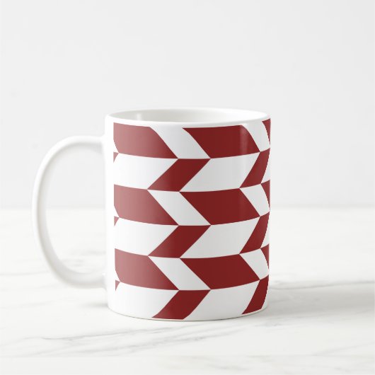 Mug Flèche Chevron Gras Deux Tons Blancs Rouge (Gauche)