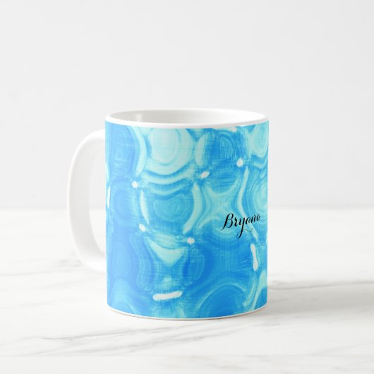Mug Flèche d'art circulaire Vintage bleu (Devant gauche)