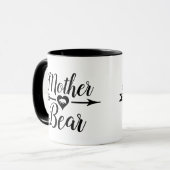 Mug Flèche de l'ours mère avec coeur, noir (Devant gauche)