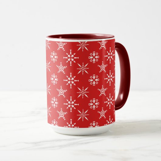 Mug Flèche de neige blanche avec couleurs personnalisé (Devant droit)