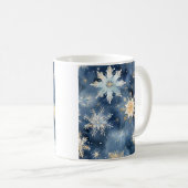 Mug Flèche de neige bleu et or (Devant droit)