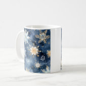 Mug Flèche de neige bleu et or (Devant gauche)