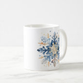 Mug Flèche de neige bleu et or (Devant droit)
