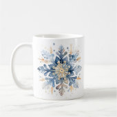 Mug Flèche de neige bleu et or (Gauche)