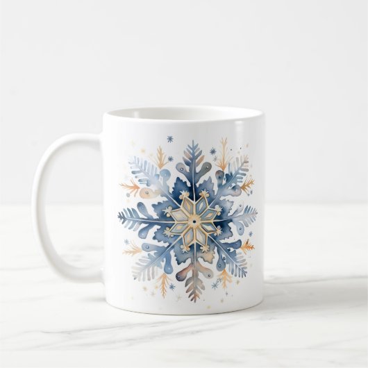 Mug Flèche de neige bleu et or (Gauche)