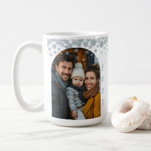 Mug Flèche de neige bleu minimaliste photo en arc