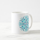 Mug Flèche de neige bleu turquoise en hiver (Devant droit)