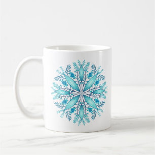 Mug Flèche de neige bleu turquoise en hiver