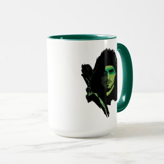 Mug Flèche | Découpe verte avec flèche (Devant droit)