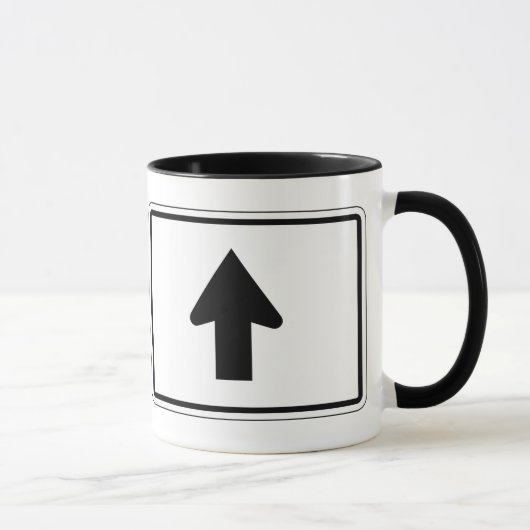Mug Flèche directionnelle, poteau de signalisation, (Droite)