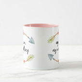 Mug Flèche florale aquarelle rose  (Centre)