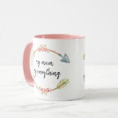 Mug Flèche florale aquarelle rose  (Devant gauche)