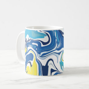 Mug Flèches Abstraites en bleu, jaune et blanc