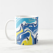 Mug Flèches Abstraites en bleu, jaune et blanc (Gauche)
