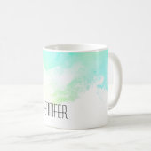 Mug Flèches Abstraites vert et bleu (Devant droit)