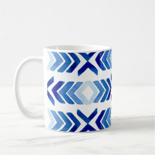 Mug Flèches bleu Rhombus Motif aquarelle