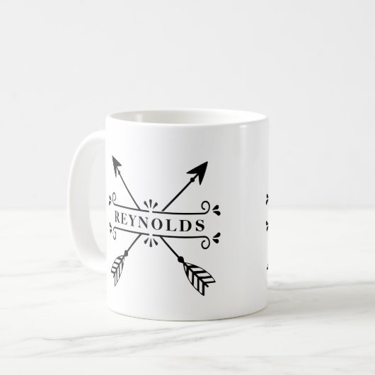 Mug Flèches croisées rustiques avec nom ID615 (Devant gauche)