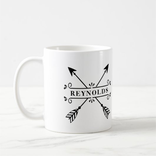 Mug Flèches croisées rustiques avec nom ID615 (Gauche)