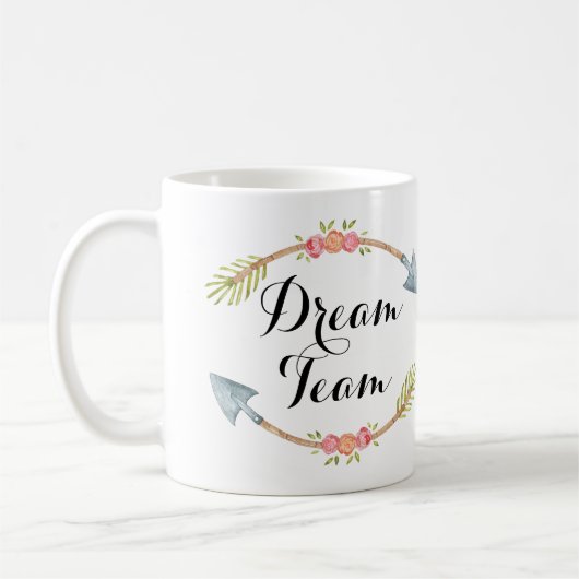 Mug Flèches de la tribu 'Dream Team' aquarelle (Gauche)