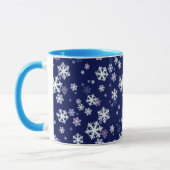 Mug Flèches de neige bleues et blanches sur fond bleu (Gauche)