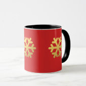 Mug Flèches de neige feuille d'or sur rouge (Devant droit)