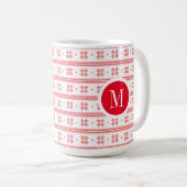 Mug Flèches de neige rouges et blanches de Noël Géomét (Devant droit)