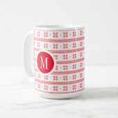 Mug Flèches de neige rouges et blanches de Noël Géomét (Devant gauche)