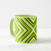 Mug Flèches en vert citron, noir et blanc (Devant gauche)