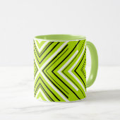 Mug Flèches en vert citron, noir et blanc (Devant droit)