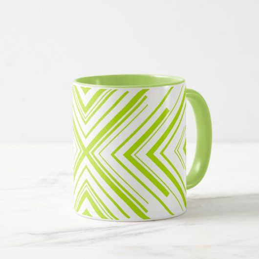 Mug Flèches en vert et blanc (Devant droit)