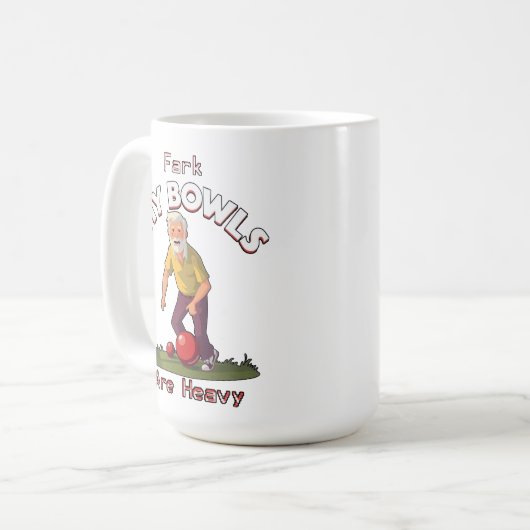 Mug Flèches : Fark, Mes Boules De Pelouse Sont Lourdes (Devant gauche)