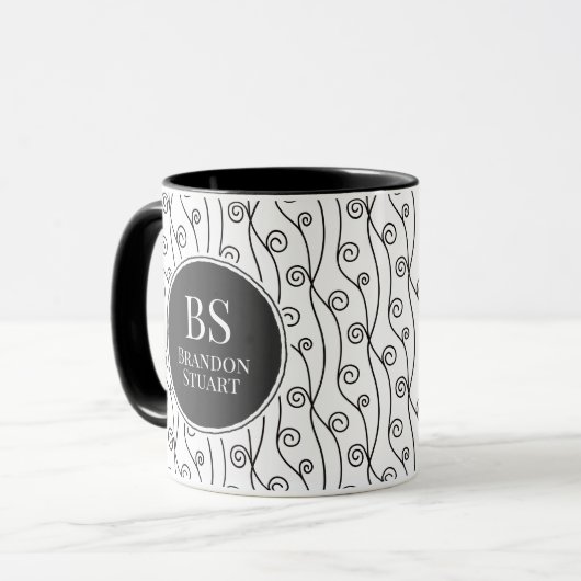 Mug Flèches noires et blanches (Devant gauche)