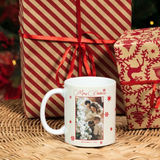 Mug Flèches rouges | Photo de famille de Noël
