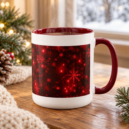 Mug Fléchettes blanches à l'Arrière - plan rouge profo