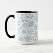 Mug Fléchettes de neige grises sur blanc (Gauche)