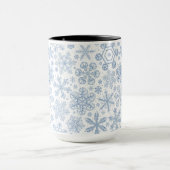 Mug Fléchettes de neige grises sur blanc (Centre)