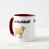 Mug Fleece Feliz Navidad Funny Sheep Joke (Devant gauche)